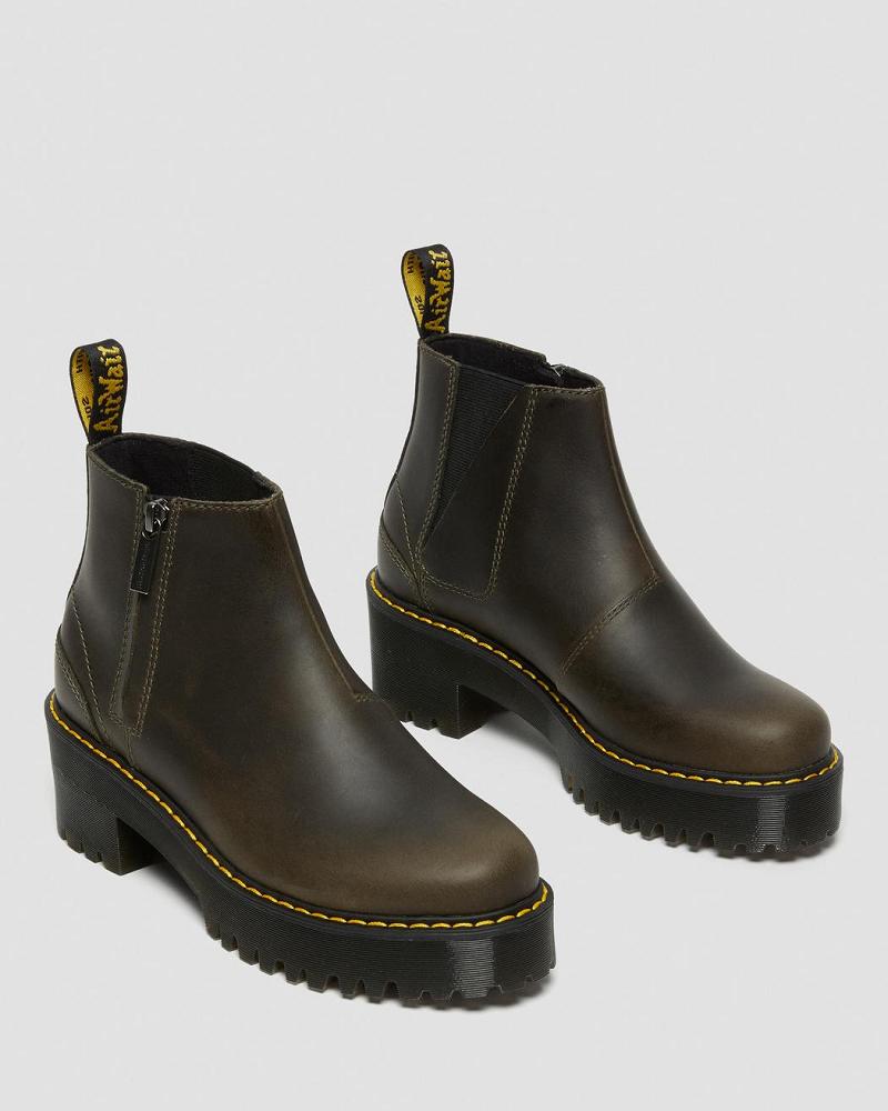 Dr Martens Rometty Leren Enkellaars Dames Bruin | NL 698JPQ